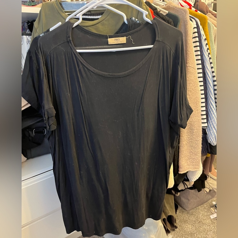 Women's Black Piko Top